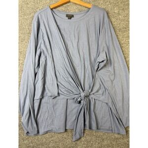 J.Jill‎ Wearever Moonlit Sky Blue Wrap Tie Top Women's 3X Soft Stretch